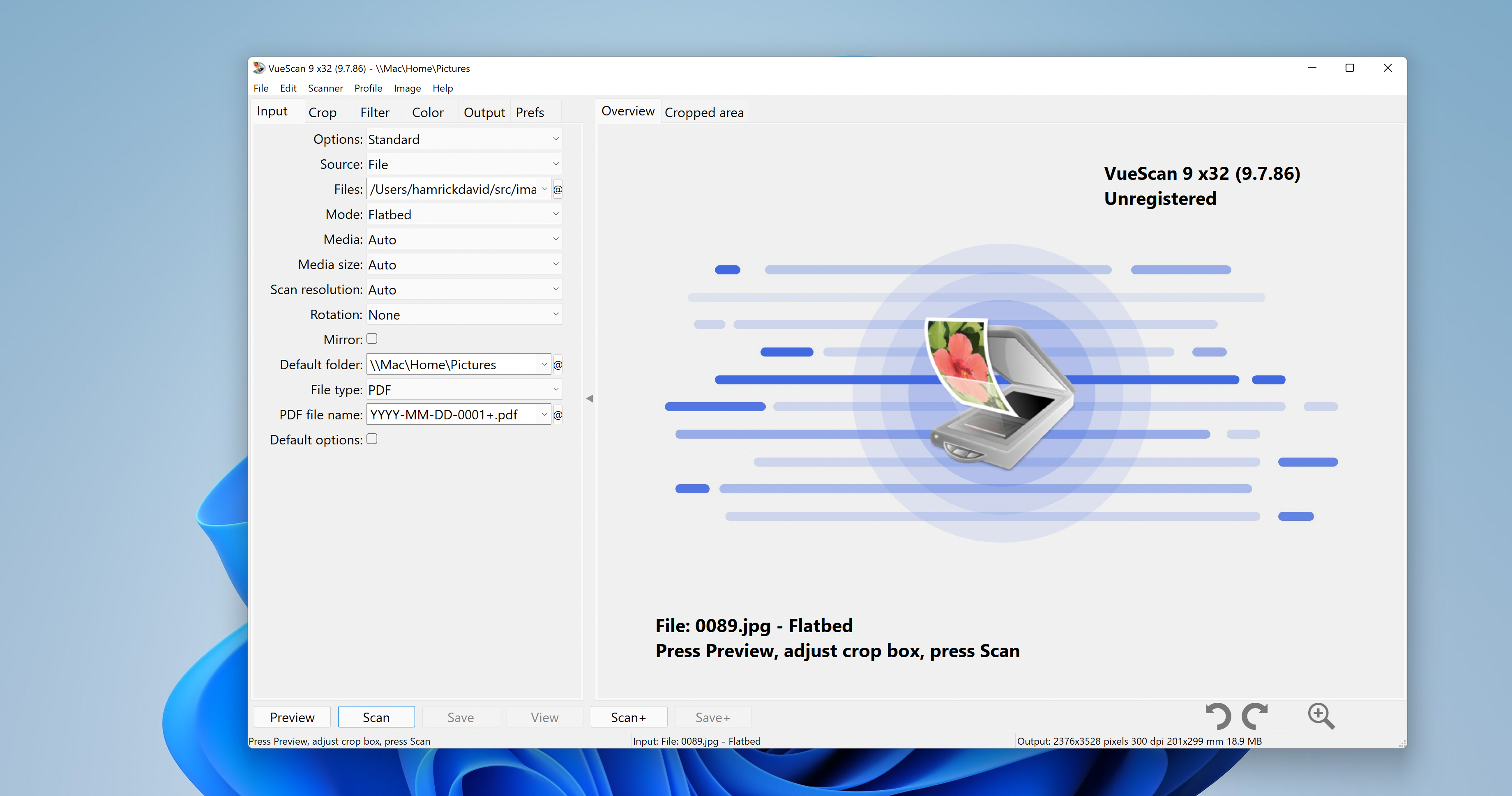 VueScan on Windows